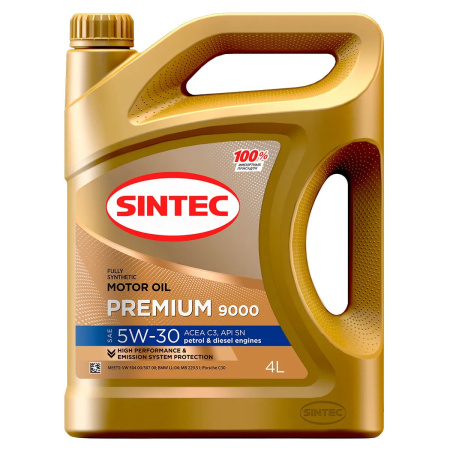 Масло моторное Sintec PREMIUM 9000 5W30 API SN ACEA C3 4л