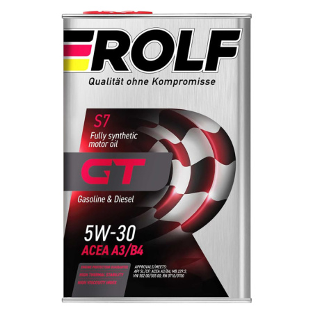 ROLF GT SAE 5W-30, ACEA A3/B4 масло моторное синт.кан. 4 л.