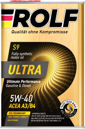 Rolf ultra 5w40 A3/B4 API SP синт масло моторное кан 4 л (металл)