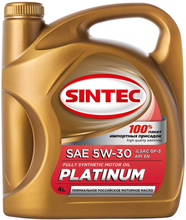 Масло моторное Sintec PLATINUM 5W30 API SN ILSAC GF-5 4л
