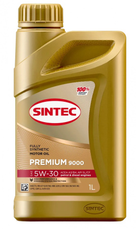 Масло моторное Sintec PREMIUM 9000 5W30 API SL/CF ACEA  A3/B4 1л
