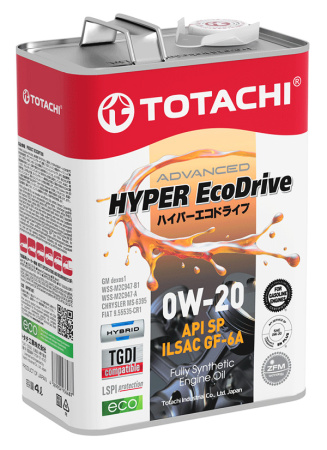 Масло моторное TOTACHI HYPER Ecodrive Fully Synthetic SP/RC/GF-6A 0W-20 4л	