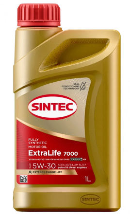 Масло моторное Sintec EXTRALIFE 7000 5W30 API SL/CF ACEA  A3/B4 1л
