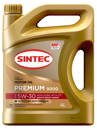 Масло моторное Sintec PREMIUM 9000 5W30 API SL/CF ACEA  A3/B4 4л