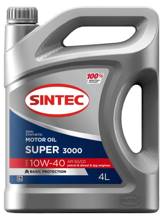 Масло моторное Sintec SUPER 3000 10W40 API SG/CD ACEA  A3/B4 4л