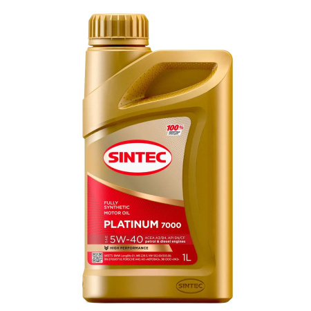 Масло моторное Sintec PLATINUM 7000 5W40 API SN/CF ACEA  A3/B4 1л