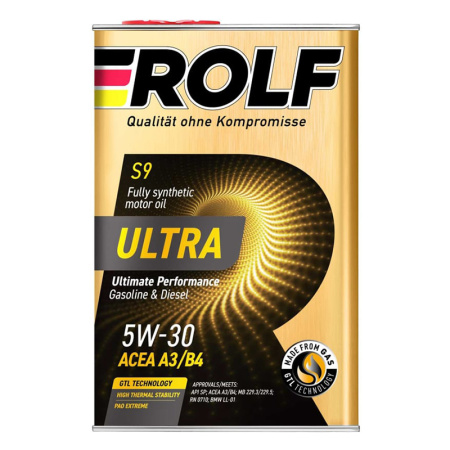 ROLF UlLTRA 3-SYNTHETIC  SAE 5W-30, ACEA  A3/B4 SL/CF синтетика кан. 4л (металл)