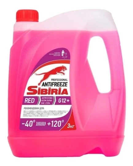 Антифриз SIBIRIA G12+ красный 3кг