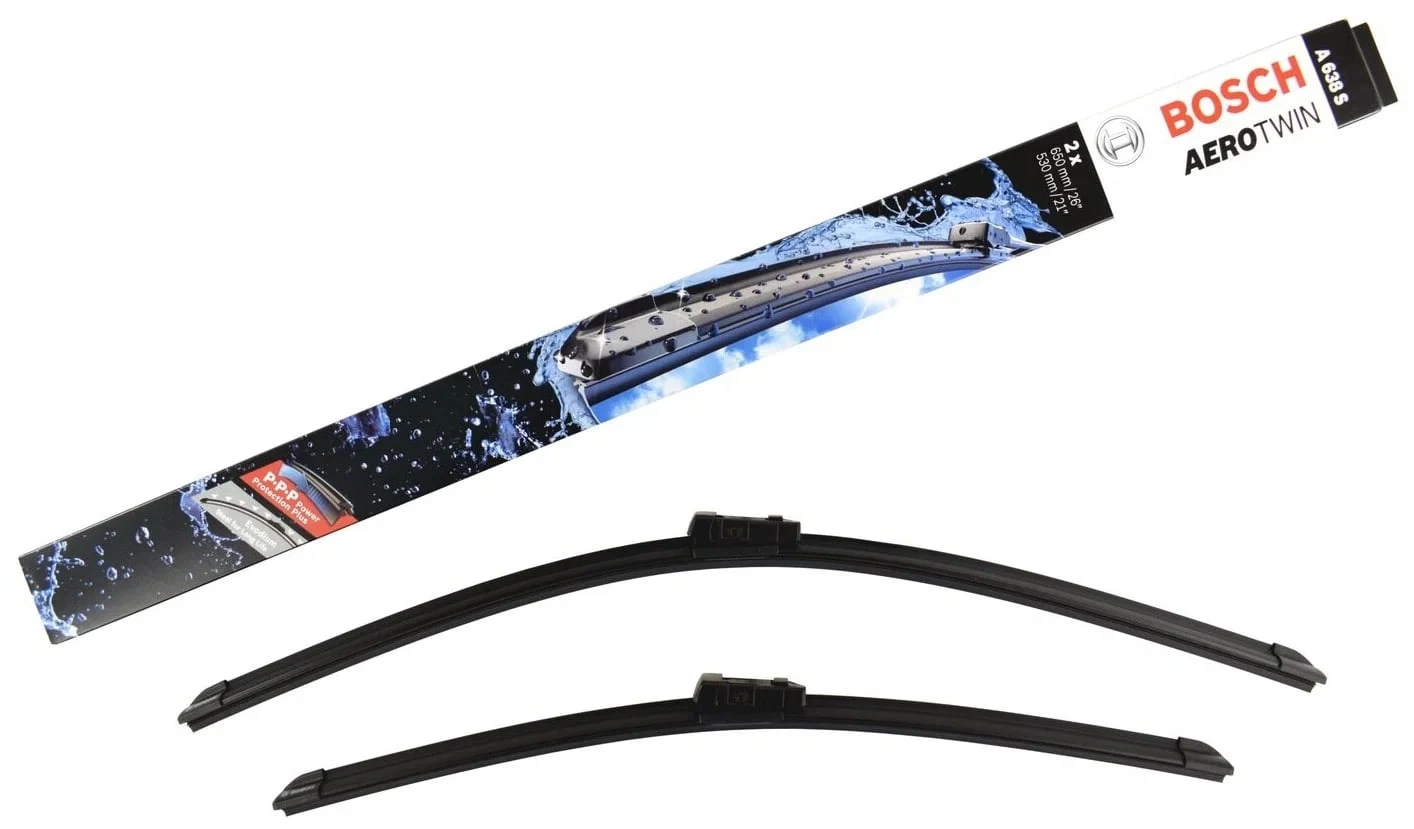 Щетки стеклоочистителя бескаркасные 650/530мм (к-т) BOSCH AEROTWIN A638S