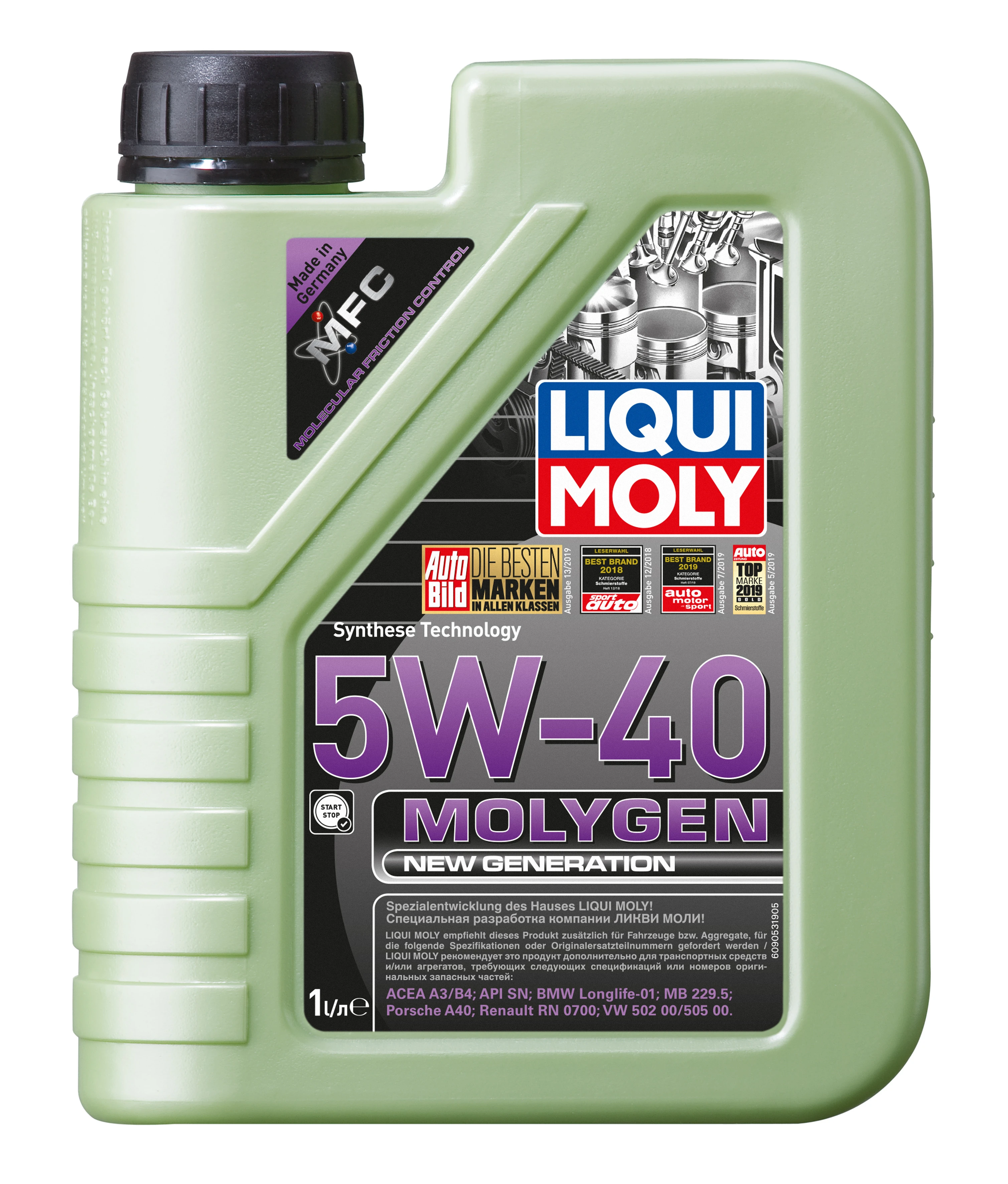 Масло моторное LIQUI MOLY Molygen New Generationl 5W40 SN/CF;A3/B4 1л