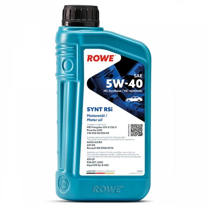 Масло моторное ROWE Hightec SYNT RSI SN/CF 5W40 A3/B4 1л