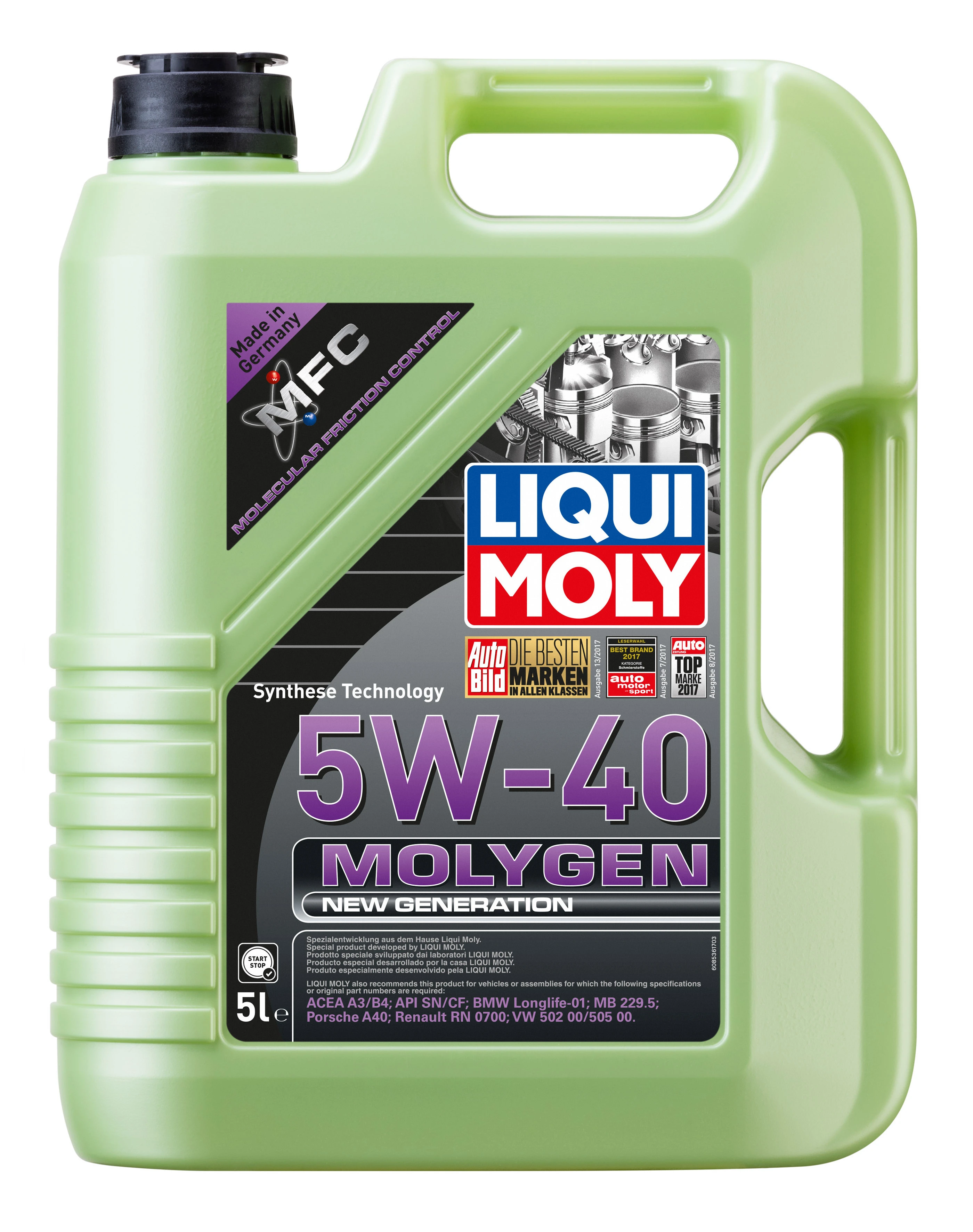 Масло моторное LIQUI MOLY Molygen New Generationl 5W40 SN/CF;A3/B4 5л