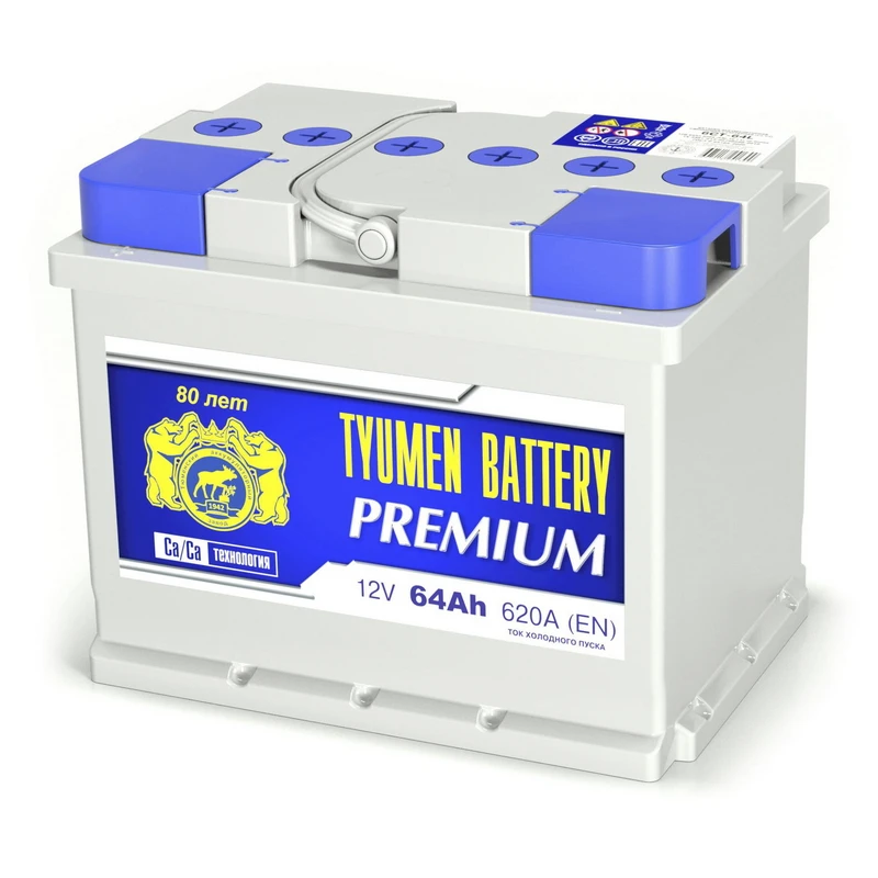 Фото Аккумулятор Тюмень Premium 64 L+ П.П. — оригинальные автотовары Мега Ойл