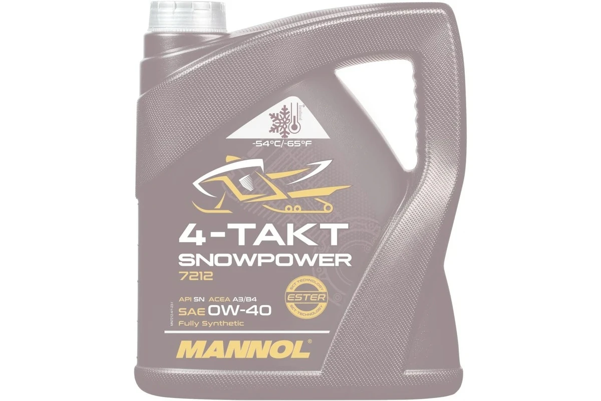 Масло моторное для снегоходов MANNOL 4-TAKT SNOWPOWER 0W40 4л 72124