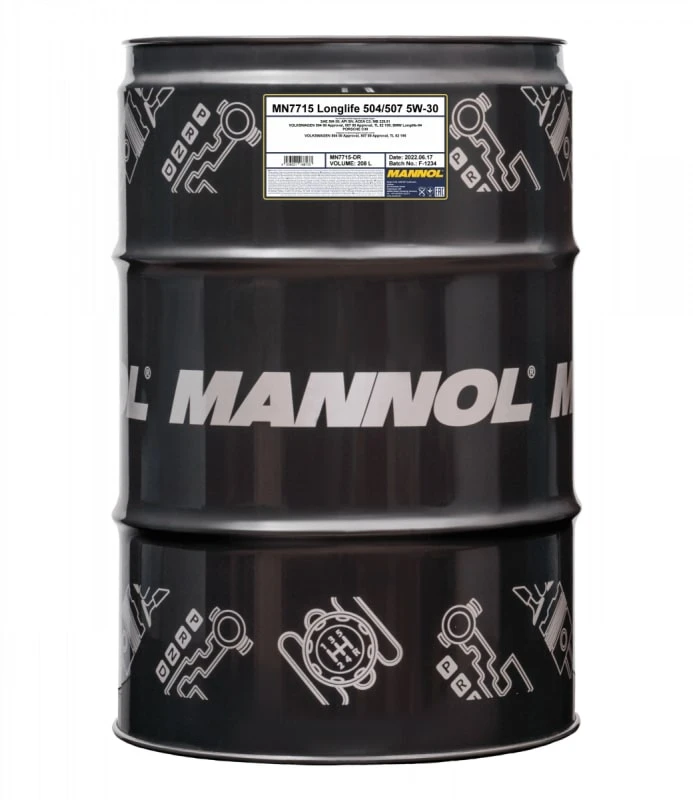 Масло моторное MANNOL LONGLIFE 504/507 5W30 208 л. 7715