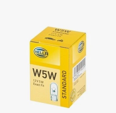 Лампа HELLA W5W 12V 5W (W2,1x9,5d) 8GP003594121
