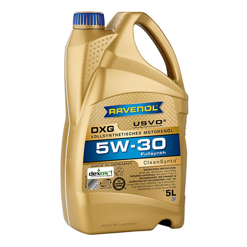 Масло моторное RAVENOL DXG 5W30 5л (АКЦИЯ 4л+1л)