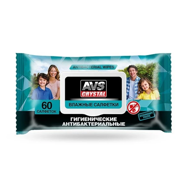 Влажные салфетки "Очищающие с антибактериальным эффектом" AVS AVK213