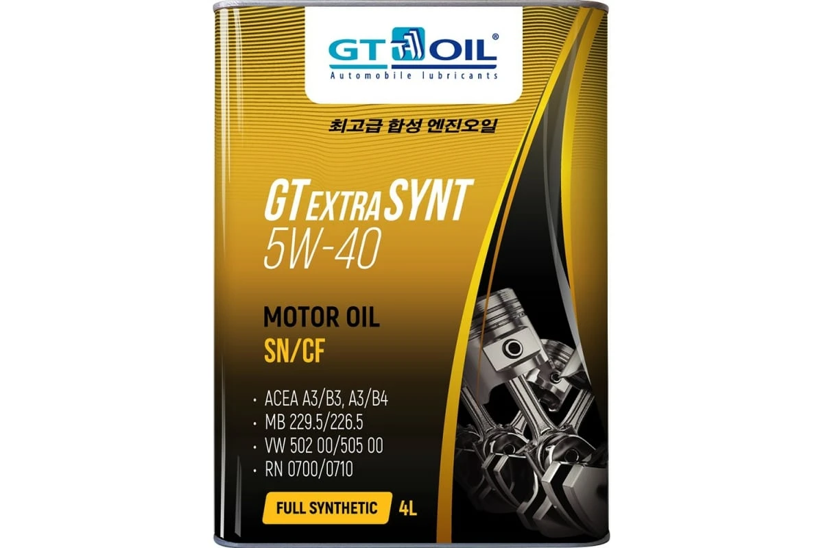 8809059407417 GT OIL Масло моторное 4л синтетика GT Extra Synt 5W40 API SN/SM/CF