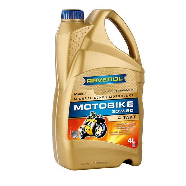 Масло моторное для мотоциклов RAVENOL MOTOBIKE 4T Mineral 20W50 4л