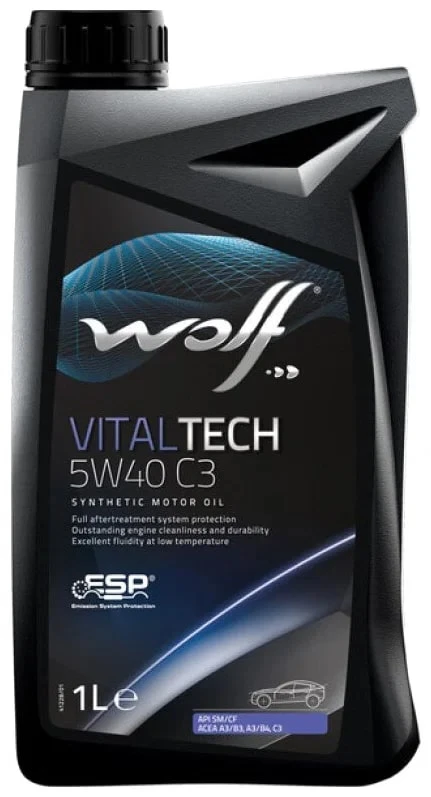 Масло мот. полусинт. WOLF VITALTECH 5W40 PI C3 1L (8302817)