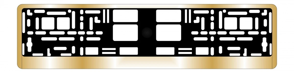 Рамка под номерной знак хром (золото) AVS RN-13