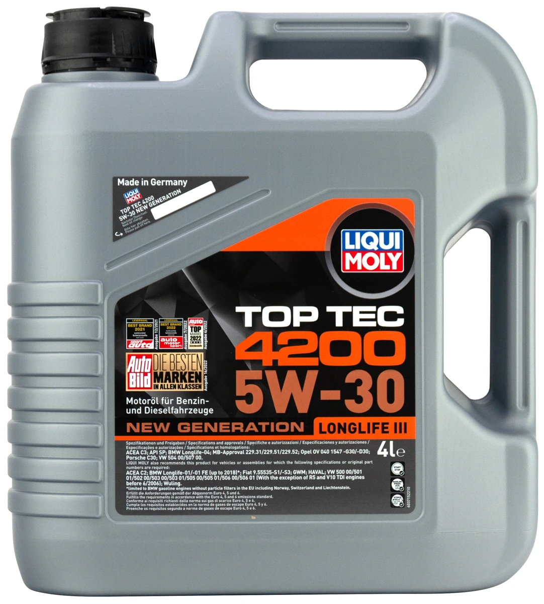 Масло моторное LIQUI MOLY HC-Синт Top Tec 4200 5W30 A3/B4/C3 4л