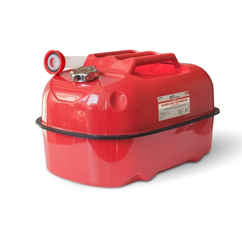 Канистра топливная металлическая горизонтальная красная AVS 20л