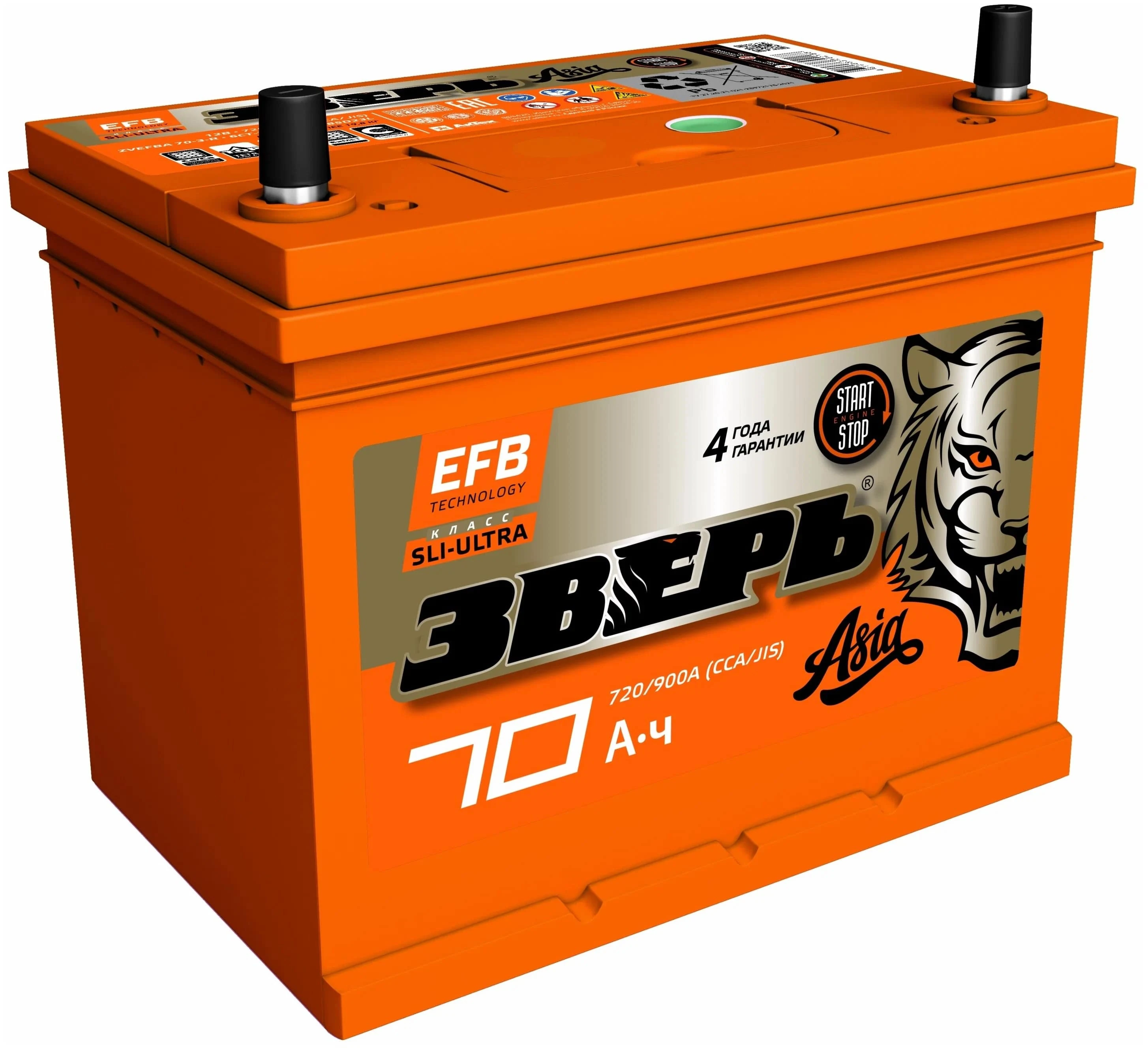 Аккумулятор Зверь EFB Asia 70А3-R о.п.