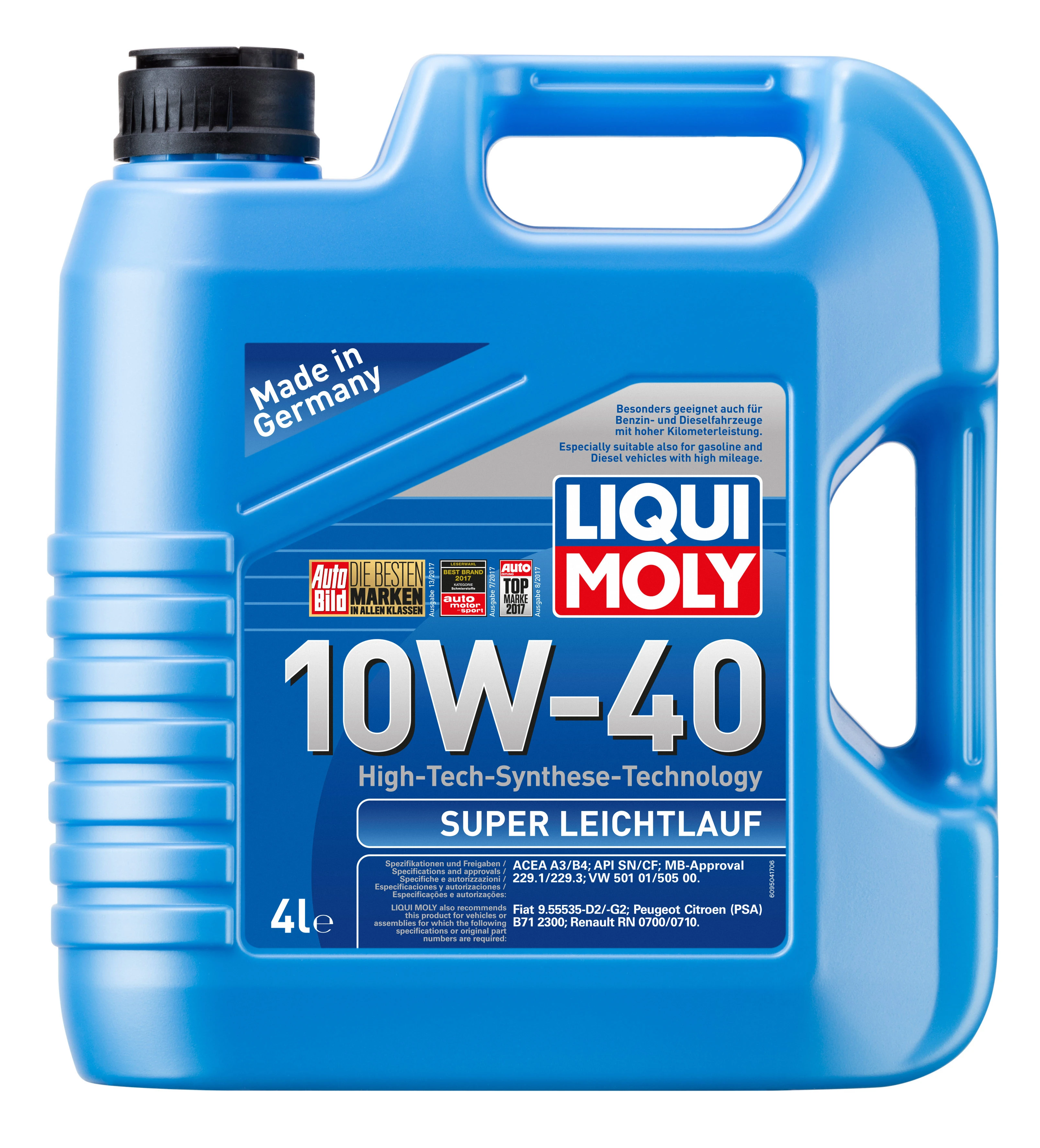 Масло моторное LIQUI MOLY Super Leichtlauf 10W40 SL/CF/EC;A3/B3 4л