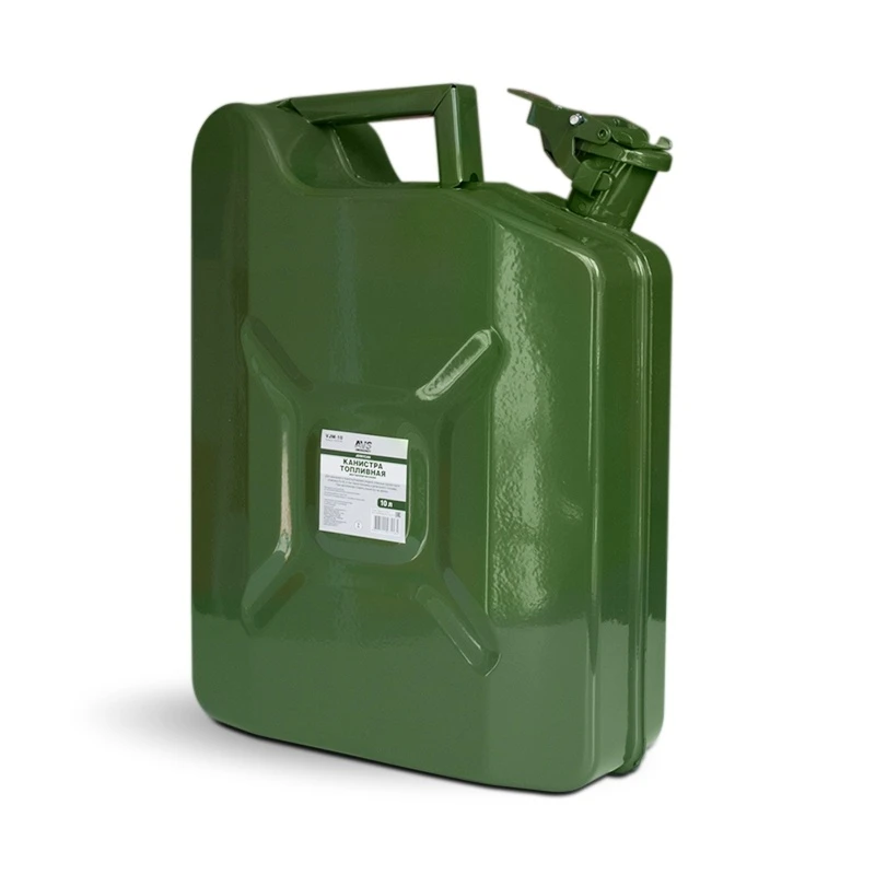 Канистра металлическая вертикальная зеленая AVS 10л