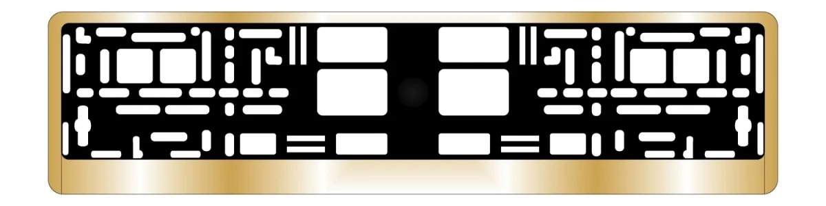 Рамка под номерной знак хром (золото) AVS RN-13