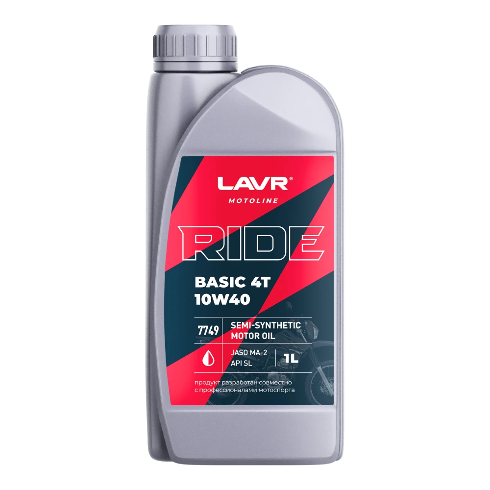 Масло моторное LAVR MOTO RIDE BASIC 4T 10w-40 SL 1л