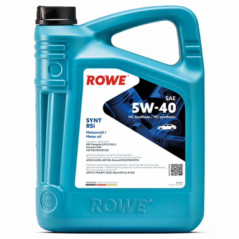 Масло моторное ROWE Hightec SYNT RSI SN/CF A3/B4 5W40 4л