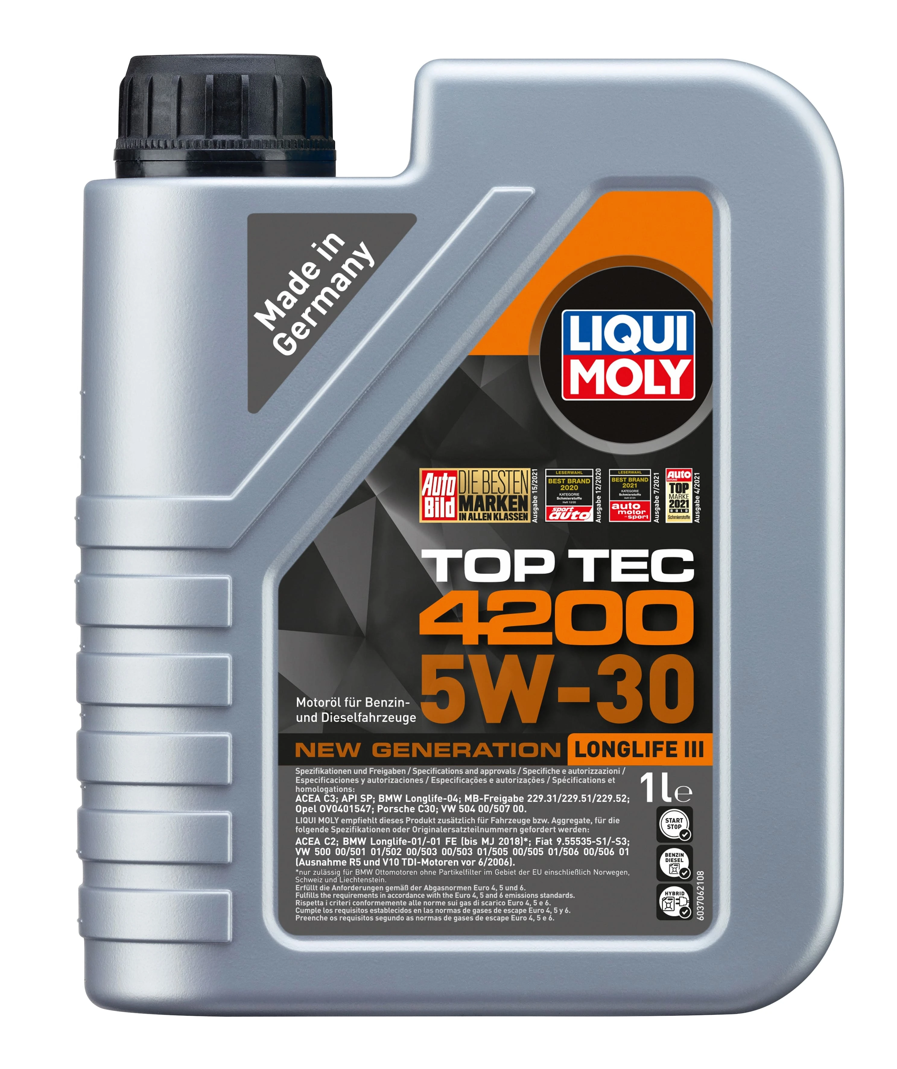 Масло моторное LIQUI MOLY HC-Синт Top Tec 4200 5W30 A3/B4/C3 1л