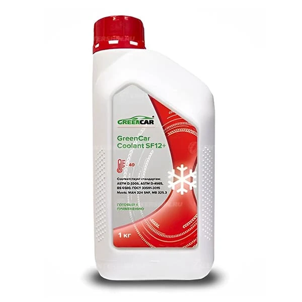 Антифриз GreenCar Coolant G12+ красный 1кг