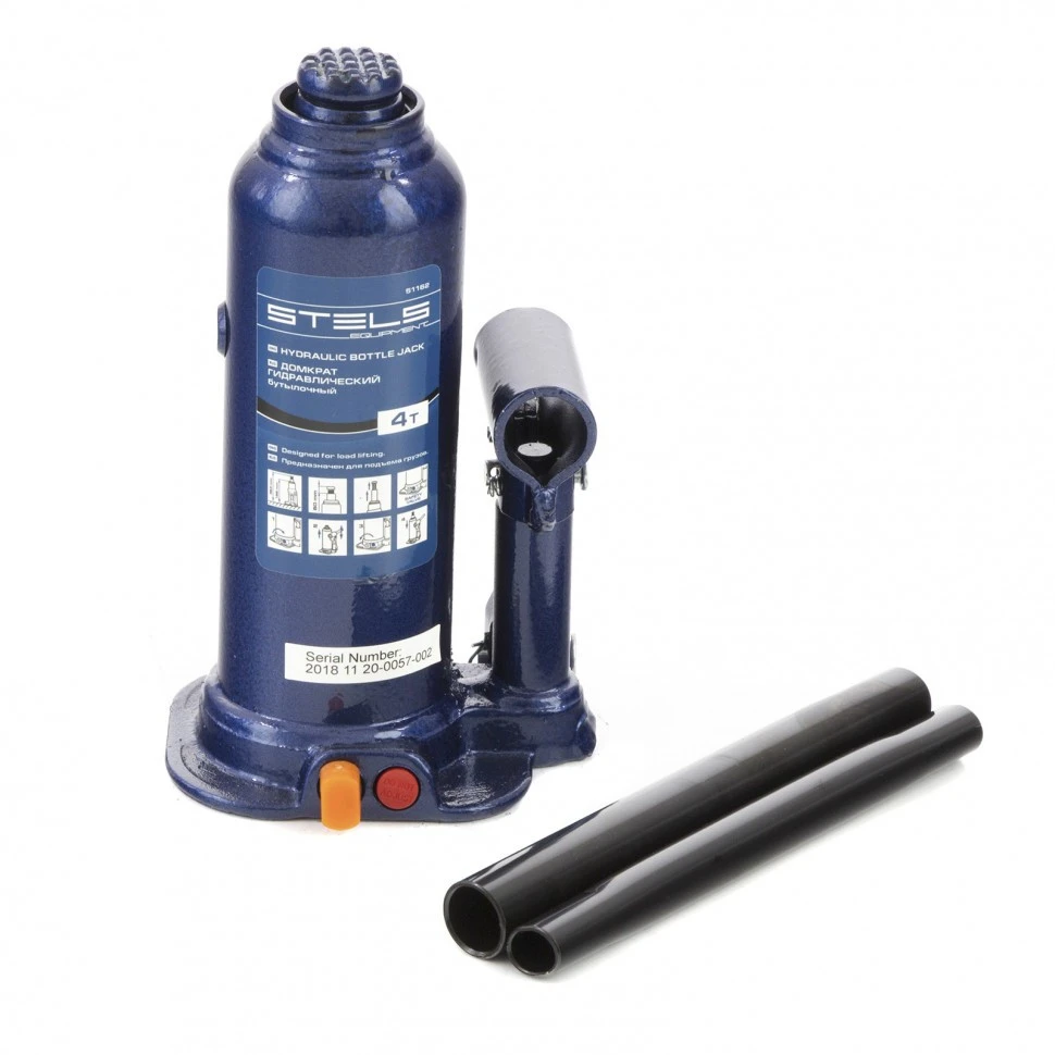 51162 Домкрат гидравлический бутылочный Stels 4т h подъема 188-363мм