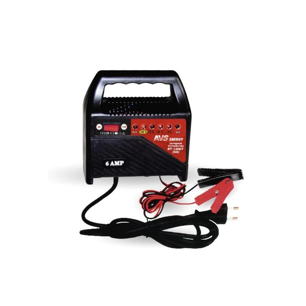 Зарядное устройство для автомобильного аккумулятора AVS BT-1206 (6A) 6/12V A78471S