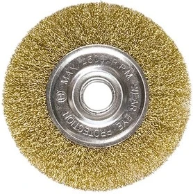 Щетка для УШМ,Matrix125 мм,посадка 22,2мм плоская, латунированная витая проволока 74656