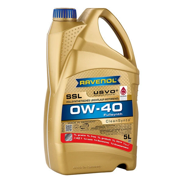 Масло моторное RAVENOL SSL 0W40 5л (АКЦИЯ 4л+1л)
