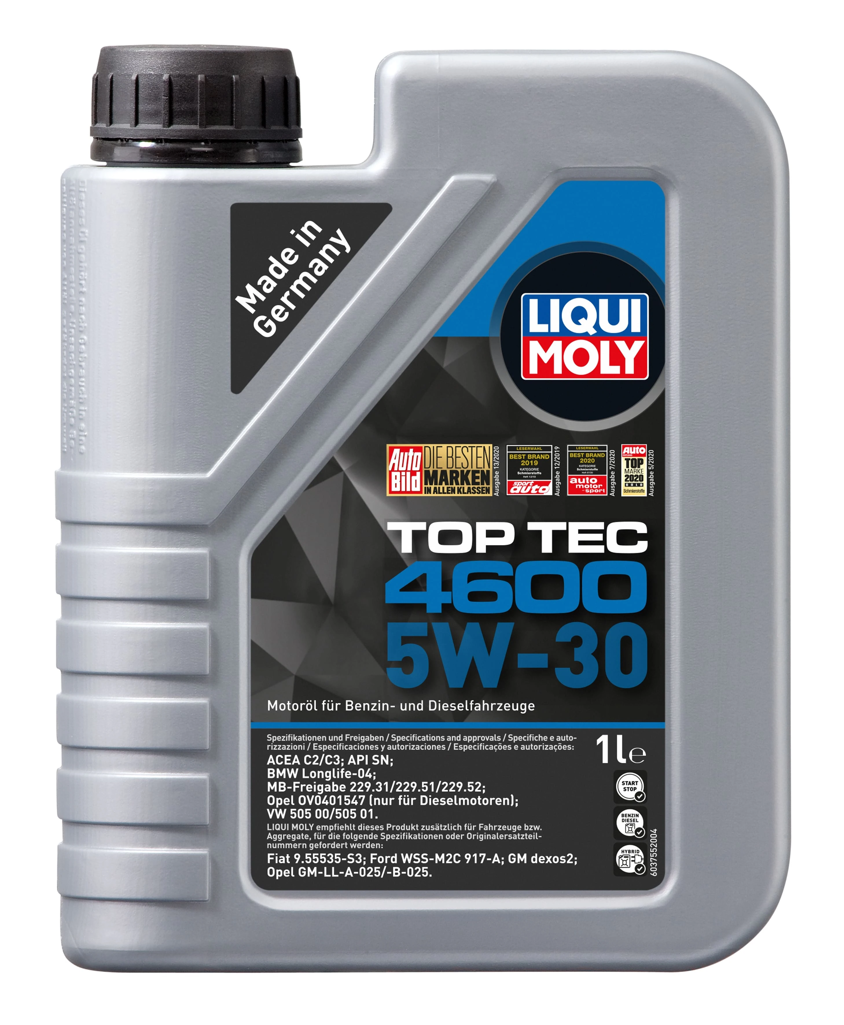 Масло моторное LIQUI MOLY Top Tec 4600 5W30 SN/CF;C3 1л
