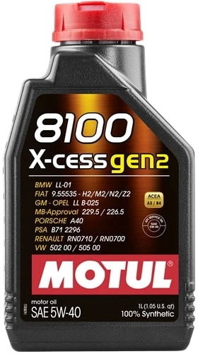 Масло моторное MOTUL 8100 X-cess gen 2 5W40 1л