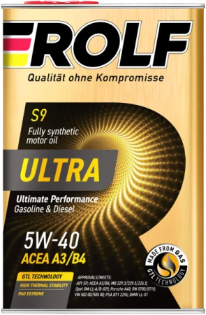Масло моторное Rolf ultra 5W40 A3/B4 API SP (металл) 4л