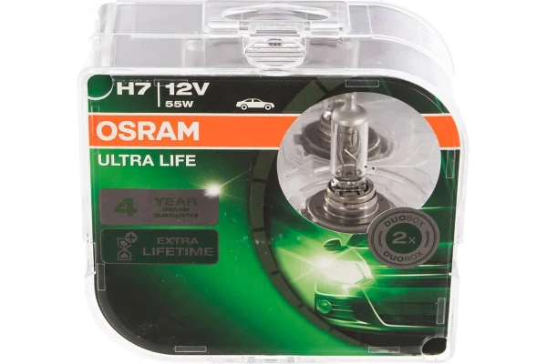 Фото Автолампа, 2шт. OSRAM H7 55 PX26d ULTRA LIFE 12V ,1,10 64210ULT-HCB — оригинальные автотовары Мега Ойл
