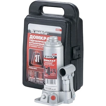 50752 MATRIX Домкрат гидравлический бутылочный 3т h подьема 194-372мм