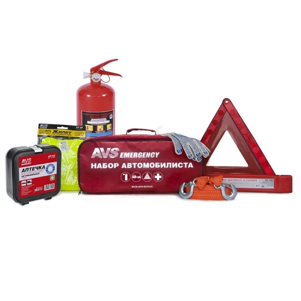 Набор автомобилиста 7 предметов AVS AN-02R (красная сумка) A40519S