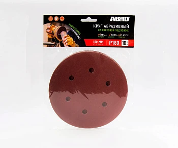 Круг абразивный на ворсовой подложке 180 150 мм x 10 шт ABRO VD150A180RE