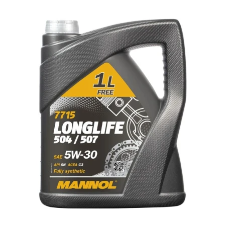 Масло моторное MANNOL LONGLIFE 504/507 5W30 4л+1л 7715