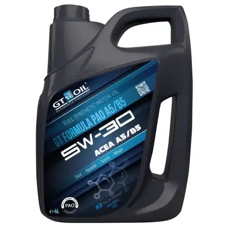 Масло моторное GT OIL GT FORMULA PAO A5B5 (пластик) 5W30 4л
