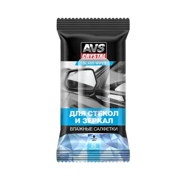 A78101S AVS  Влажные салфетки для стекол и зеркал 25шт